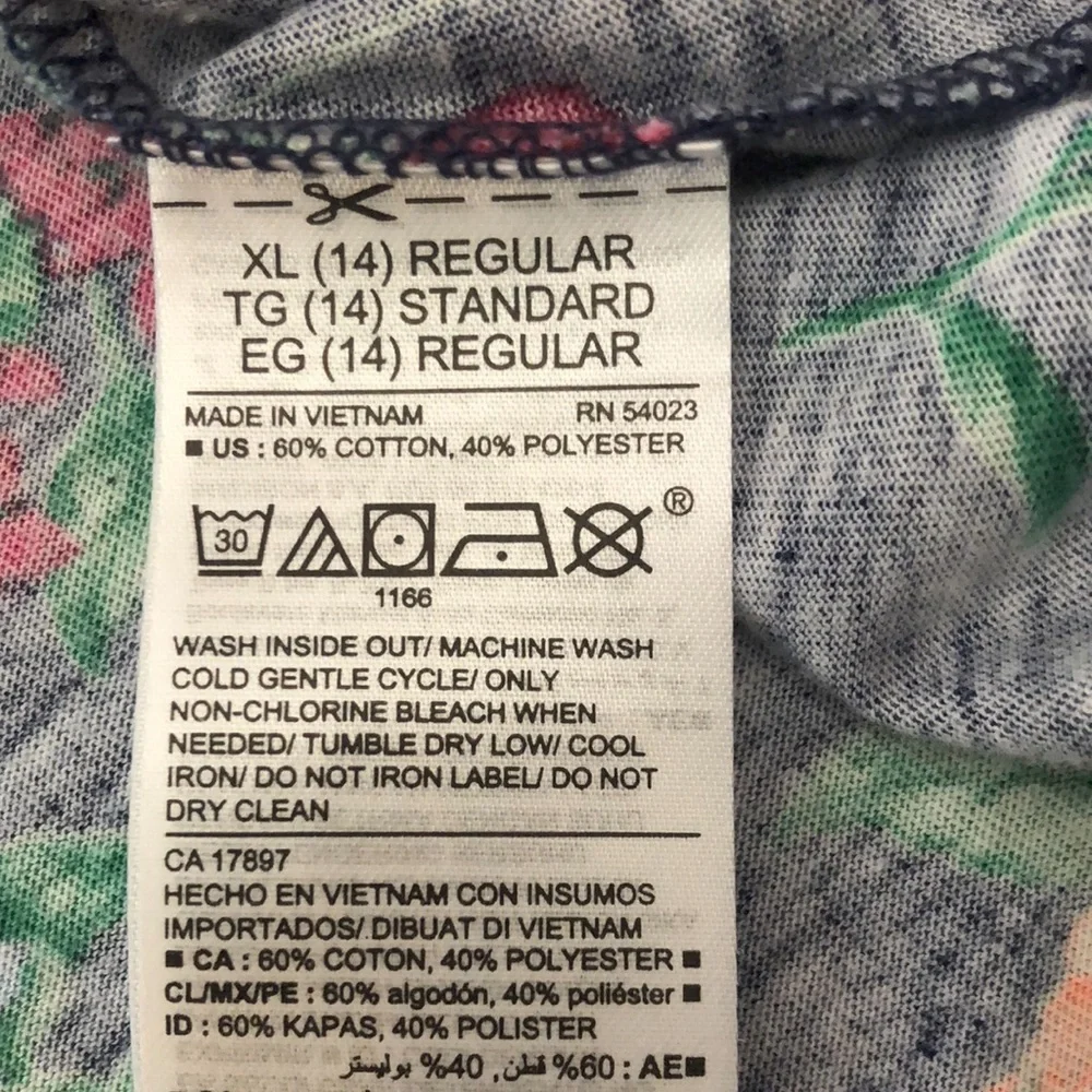 Old Navy Girls Ruffle Cami Tank Top Blue Floral size XL 14